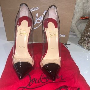 Rare Christian Louboutin DEBOUT Black patent pvc
